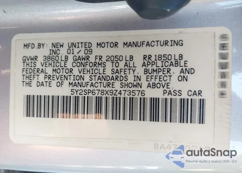 2009 Pontiac Vibe from USA, damaged, VIN 5Y2SP678X9Z473576
